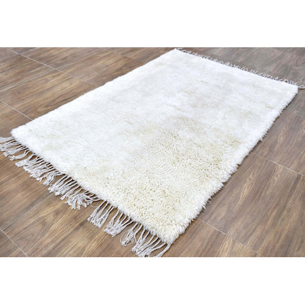 Latitude Run® Handmade HandKnotted Wool Beige Rug Wayfair